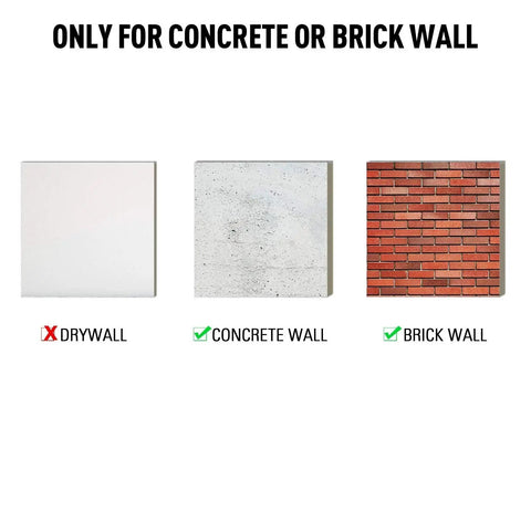 Diagram showing suitability of Concrete Wall Anchors For TV Wall Mount Installation Suitable For Concrete Or Brick Walls Plastic Anchor Bolts