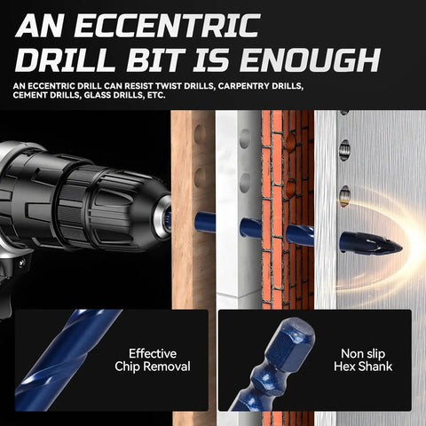 Upgraded Serrated Masonry Drill Bit Set For Concrete Tile Brick Glass Ceramic Plastic And Wood Five Sizes From One Quarter To Nine Sixteenths Inch Heavy Duty Carbide Bits For Pros And Home Projects in action drilling various materials