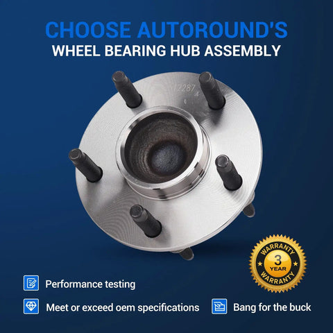Top view of Rear Wheel Hub And Bearing Assembly 512287 Compatible With Chevrolet Malibu 2004 To 2007 HHR 2006 To 2008 Pontiac G6 2005 To 2007 5 Lugs Non ABS Direct Replacement