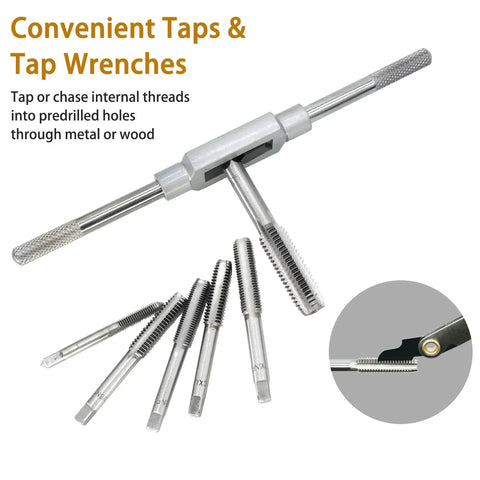 40 Piece Tap And Die Set For Metric Threads M3 To M12 With Coarse And Fine Types, Built From Durable GCr-15 Alloy Steel, Pro Grade