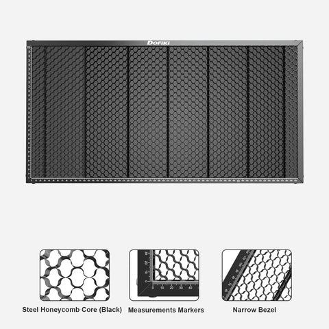 605x300mm Honeycomb Laser Bed For P2 And P2S CO2 Laser Cutter, Steel Honeycomb Cutting Bed With Silicone Feet, front view