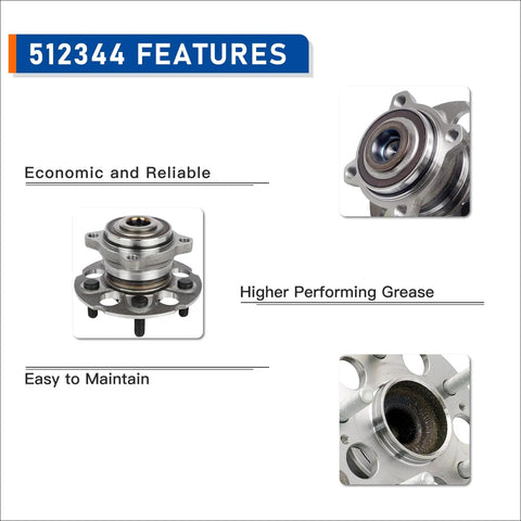 Two Pack Rear Wheel Hub Bearing Assembly 512344 FWD Only Fits Honda Accord Crosstour 2010 2011 CRV 2007 2011 Crosstour features
