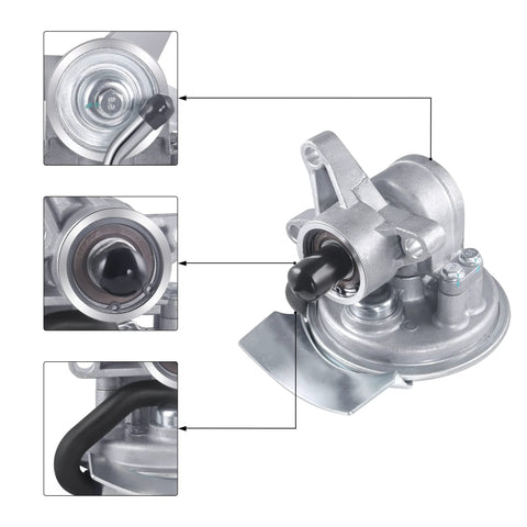 AULINK 904-801 mechanical vacuum pump for 6.5L V8 diesel; aluminum housing with shaft and mounting flange