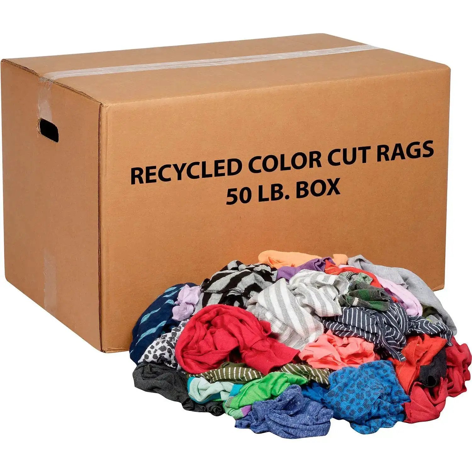 50 Lb Box Of Recycled Cut Rags Mixed Colors For Polish...