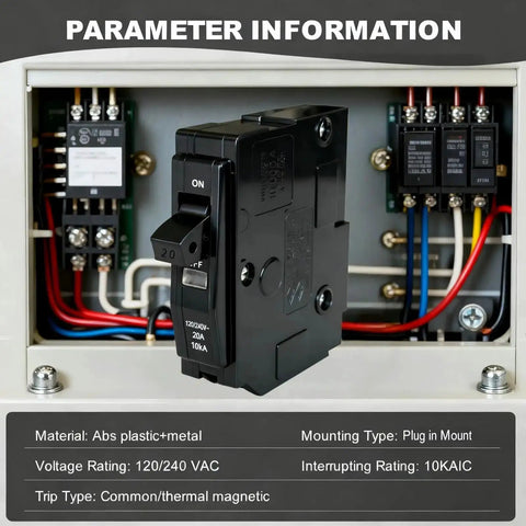One-Pole 20 Amp Circuit Breaker Drop-In Replacement For QO120 Plug-In Mini Breaker installed in electrical panel