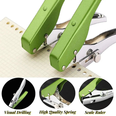 Heavy Duty Single Hole Punch Handheld Paper Punch For Cards Tags Scrapbooks And Crafts Five Sixteenth Inch Eight Millimeter Hole Size, Ergonomic Zinc Alloy Puncher, Pro Grade Labor Saver