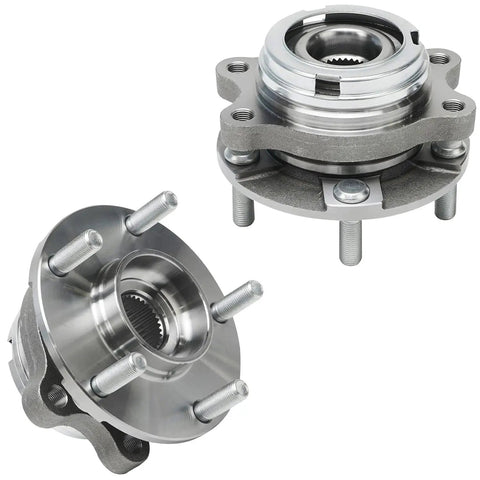 Two metal wheel bearing hubs for 4 Pack Front And Rear Wheel Bearing Hubs For Nissan Altima 2007 To 2019 Maxima 2009 To 2019 Pathfinder 5 Lug FWD