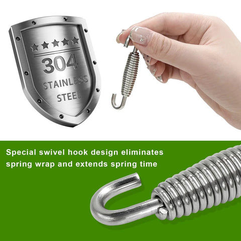 YTFRL 4-Pcs motorcycle exhaust muffler springs, 52.7 mm reinforced stainless steel coil hooks for universal exhaust pipes