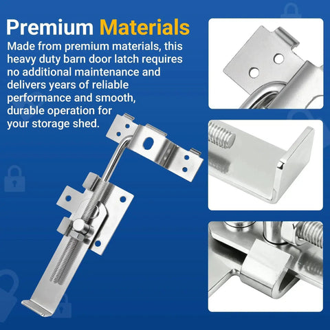7 Inch Adjustable Barn Door Jamb Latch With Hook For Bi Parting Doors Heavy Duty Locking Latch for barns, stables, and coops