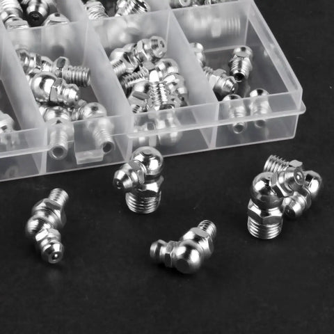 Must Have Heavy Duty 45 Piece Metric Grease Fittings Kit With M6 M8 M10 Straight And Angled Zerk Fittings For Hydraulic