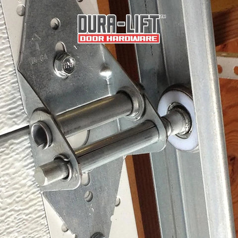 Installed Whisper Quiet Nylon Garage Door Roller Kit With Precision 13 Ball Bearing On 4 Inch Stem And 2 Inch Wheel, 10 Pack