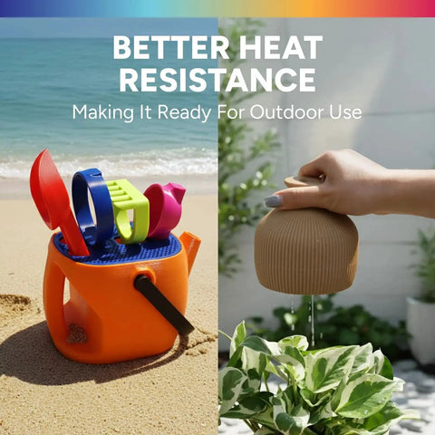 PETG 3D Printer Filament 1.75mm Black Neatly Wound 1kg Spool Durable Filament With Strong Toughness And High Dimensional Accuracy Within 0.02mm Fits Most FDM Printers For Functional Parts And Outdoor Use Easier To Print Than ABS items displayed on a beach and watering plants.
