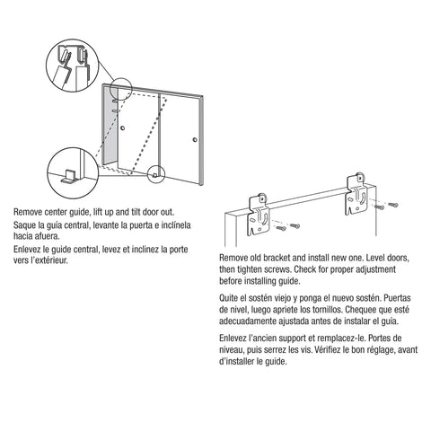 Sliding Closet Door Roller Kit With 7/8 Inch Convex Wheel for Top-Hung Bypass Wardrobe Doors installation diagram.