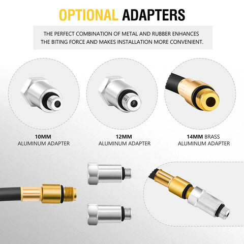 Optional adapters for TU 21 Cylinder Leak Tester Kit With Double Gauge System For Petrol Engines Automotive Engine Pressure Gauges.