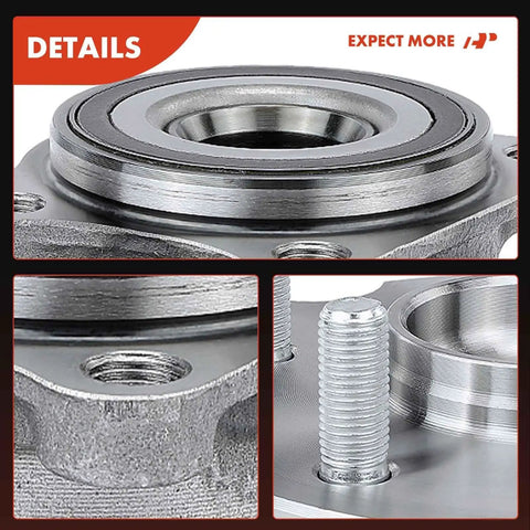 Close-up of Two Pack Rear Wheel Bearing And Hub Assembly With Five Lug For Your Toyota RAV4 2006 2012 4WD, 2013 2018 AWD, And Lexus NX200t 2015 2017