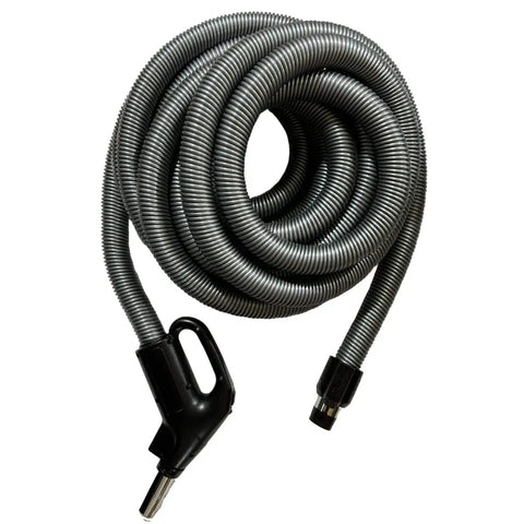 35 Foot Central Vacuum Hose With 360 Degree Swivel Handle Three Way On Off Switch Easy Grip Direct Connect End Flush Handle Connection