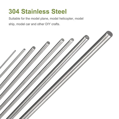 304 Stainless Steel Round Rod 2mm By 350mm 10 Pack Lathe Bar Stock Pro Grade For Industry And Metalworking Hobbyists DIY Craft Projects