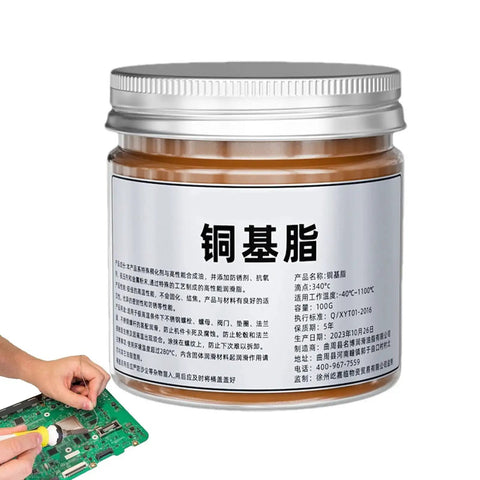 Copper Thread Grease Anti Seize Lubricant For Brake Systems And Metal Fasteners High Temp Top Notch Formula With Brush 100g