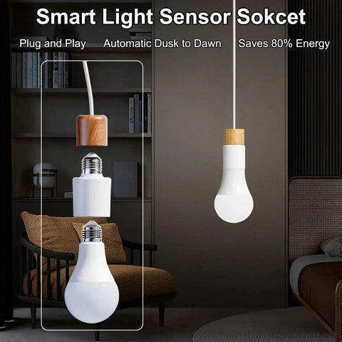 Modern living room with E26 E27 Motion Sensor Light Socket With Auto On Off Dusk To Dawn 360 Degree Radar Motion Detector