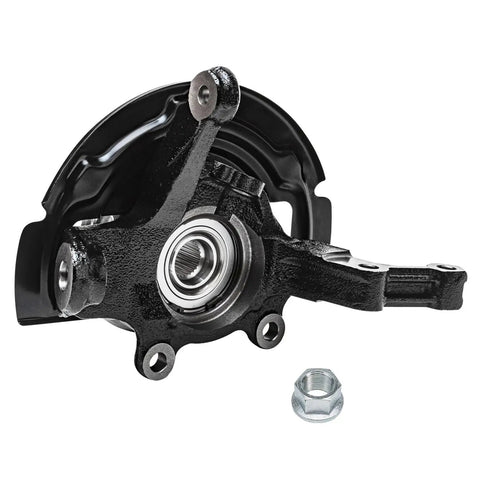 Close-up of 2 Front Steering Knuckles With Wheel Hub Bearings Assembly For 2002 2003 2004 2005 2006 Nissan Altima 2.5L Kit