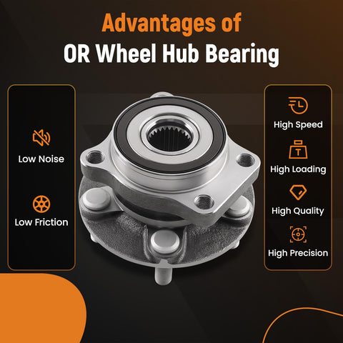 Beefy Front Wheel Bearing And Hub Assembly For Subaru Forester 2014-2018, Crosstrek 2016-2020, Impreza 2014-2019 And XV Crosstrek 2014-2015 OEM Exact Fit With OE Part Numbers 513413 HA590648 28373FL000