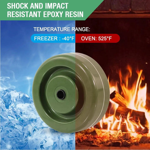 4 Inch Heavy Duty Caster Wheels For Ovens And Dryers With Epoxy Resin Wheels High Temperature From Minus 40 Fahrenheit To 525 Fahrenheit