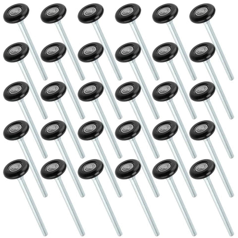30 Pcs 1.8 Inch Nylon Garage Door Rollers Black Durable Wheels For Smooth Operation In Garages And Warehouses - top view