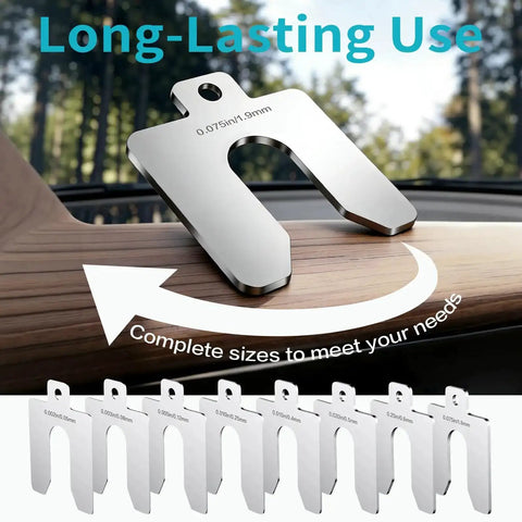 Stainless Steel Slotted Shim Kit 2 By 2 Inch, 80 Piece Leveling Shims Set with 8 Thicknesses for machine repair use