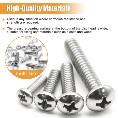 Pro Grade Stainless Steel Machine Screws Nuts And Bolts Kit 408 Piece Set Built For DIYers And Pro Projects With Sizes 6 32 8 32