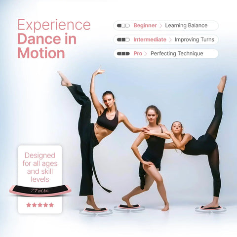Three dancers balancing on Pro Grade Turn Board For Dancers And Skaters To Improve Turning Balance And Spins Technique Ballet Ice Skating And Dance Training Equipment For Home Practice And Studio Sessions With Durable Non Slip Surface And Portable Design