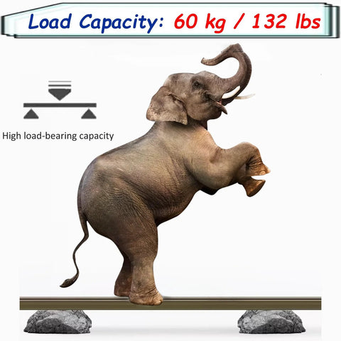 Pro Grade Sliding Barn Door Hardware Kit For Two Doors, Double Track System demonstrating high load capacity with elephant image