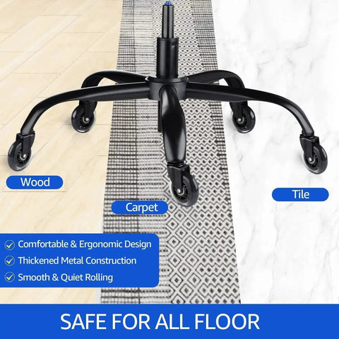 Heavy Duty Office Chair Base Replacement Bundle With 352 Lb Capacity, smooth all floor rolling, swivel base with casters