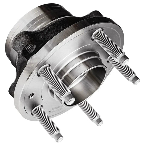 Front Or Rear Wheel Bearing Hub Assembly Replacement Kit For Ford Explorer 2011 Through 2019 And Police Interceptor Utility 2013 Through 2019 Fits Front Or Rear Wheel Hub And Bearing Replacement, close-up of metal hub with bolts.