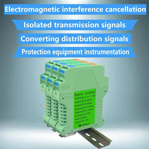 2 Channel Signal Isolator For 24V DC PLC Systems With 4 To 20mA Analog Output Dual Input Dual Output Signal Conditioner