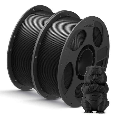 2Kg 1.75mm PLA Filament Bundle Two Black Spools Precise 0.02mm Tolerance Smooth Extrusion For Clean High Detail 3D Printing