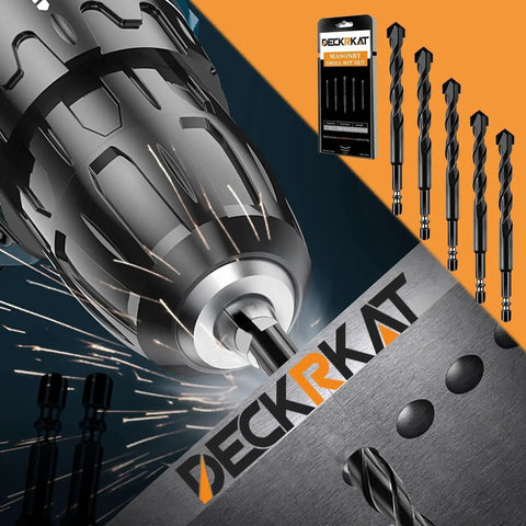 Beefy 6-Piece Masonry Drill Bit Set For Concrete, Brick, And Tile, Carbide Tipped With Quick Change 1/4 Inch Hex Shank
