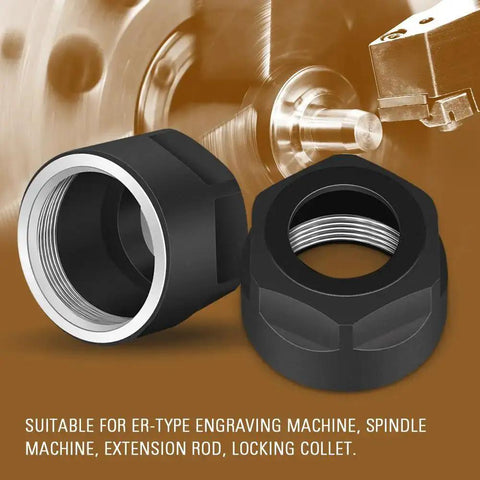 ER16A Collet Nuts Set For CNC Milling And Engraving Machines Hex Clamping Nuts 5 Pieces with M24x1.0 Thread, black oxide finish