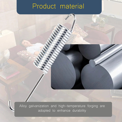 Basysion 4-1/2 inch recliner tension springs, heavy-duty stainless steel with long-neck hooks, 2-pack