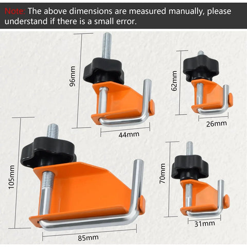 4 Piece Hose Pinch Off Pliers Set For Fuel Line Coolant Radiator Brake Hoses Automotive Clamp Pliers Durable Tool For Precise Fluid Control And Leakage Prevention In Vehicle Maintenance Ideal For Automotive Repair Shops And DIY Enthusiasts, orange clamps with dimensions.