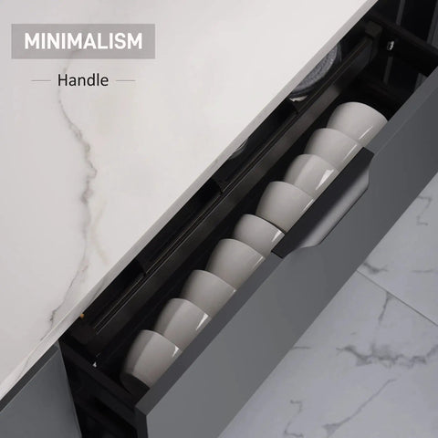 Edge Black Finger Pull For Cabinets And Drawers Concealed Back Mount Aluminum Flat Handles 10 Pack in kitchen drawer