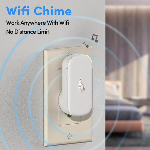 Wireless Doorbell System With Two Doorbells And Two Chimes, Battery Powered, Two Point Four GHz WiFi, motion detection chime
