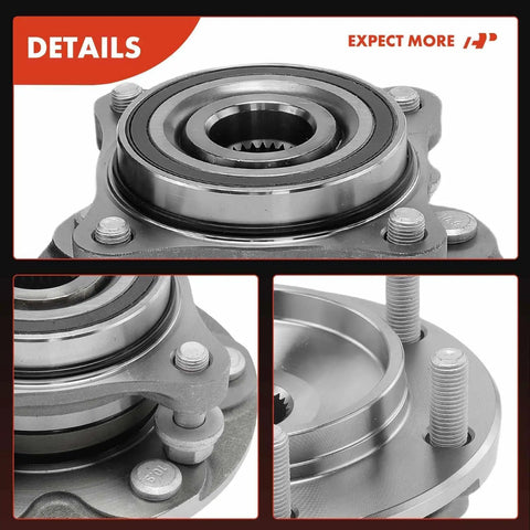 2 Pack Front Wheel Bearing And Hub Assembly Beefed Up 6 Lug 4WD Fit For Toyota Tacoma 2005-2021, metal close-up