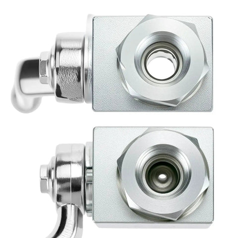 Close-up of Heavy Duty Hydraulic Ball Valve Three Eighths Inch NPT 7250 PSI Shut Off Two Way High Pressure Valve DN10 Built From Carbon Steel