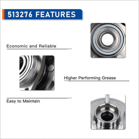 Beefed-Up Front Wheel Hub Bearing Assembly Fits 2007-2009 Chevy Equinox, 2007-2008 Pontiac Torrent with 513276 features