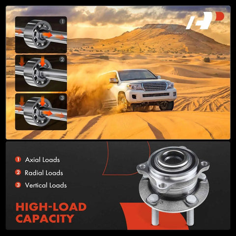 Two Pack Heavy Duty Rear Wheel Bearing And Hub Assembly For 5 Lug AWD Vehicles showing high-load capacity with off-road SUV