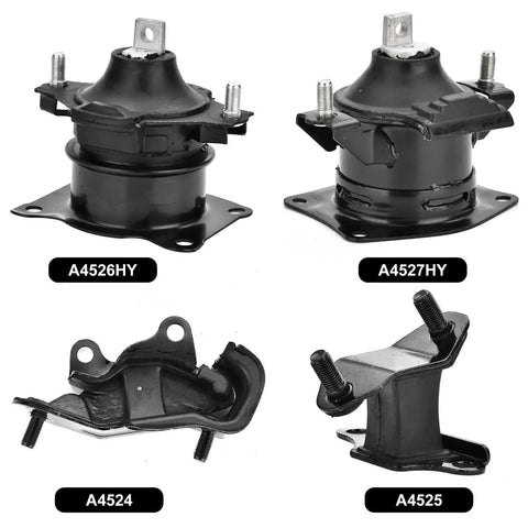 Honda Accord 3.0L Engine Motor Mount Set Six Piece Drop In Ready Replacement Kit for Auto Transmission Fits 2003 2007 Includes Front Rear Upper Mounts A4526HY A4527HY A4524 A4525