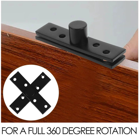 Stainless Steel Full Rotation Invisible Pivot Hinge For Wooden Doors And Bookcases Matte Black Tough As Nails Heavy Duty Hidden Door Pivot Hinge 360 Degree Rotation Center Hung For Interior Doors And Bookshelves