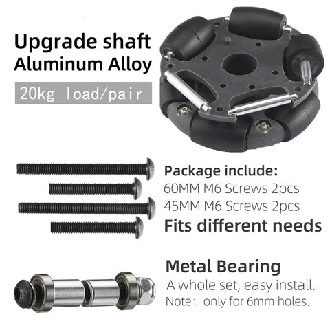 Omni Rack Easy Wheels 58mm For Brompton Folding Bike And Electric Bicycle S1 Level 10kg Load with M6 Screws and Bearing Kit