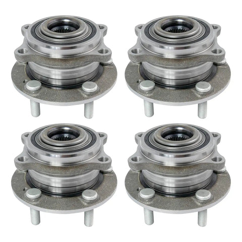 Four Piece Wheel Bearing And Hub Assembly Set For Hyundai Santa Fe, Santa Fe Sport, Veracruz, And Kia Sorento 2007-2014
