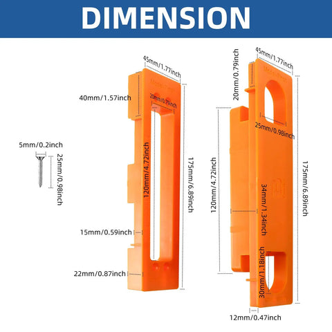 Dimensions of Hidden Hinge Mortiser Template for 6 Inch Concealed Doors No Fuss Invisible Hinge Router Guide